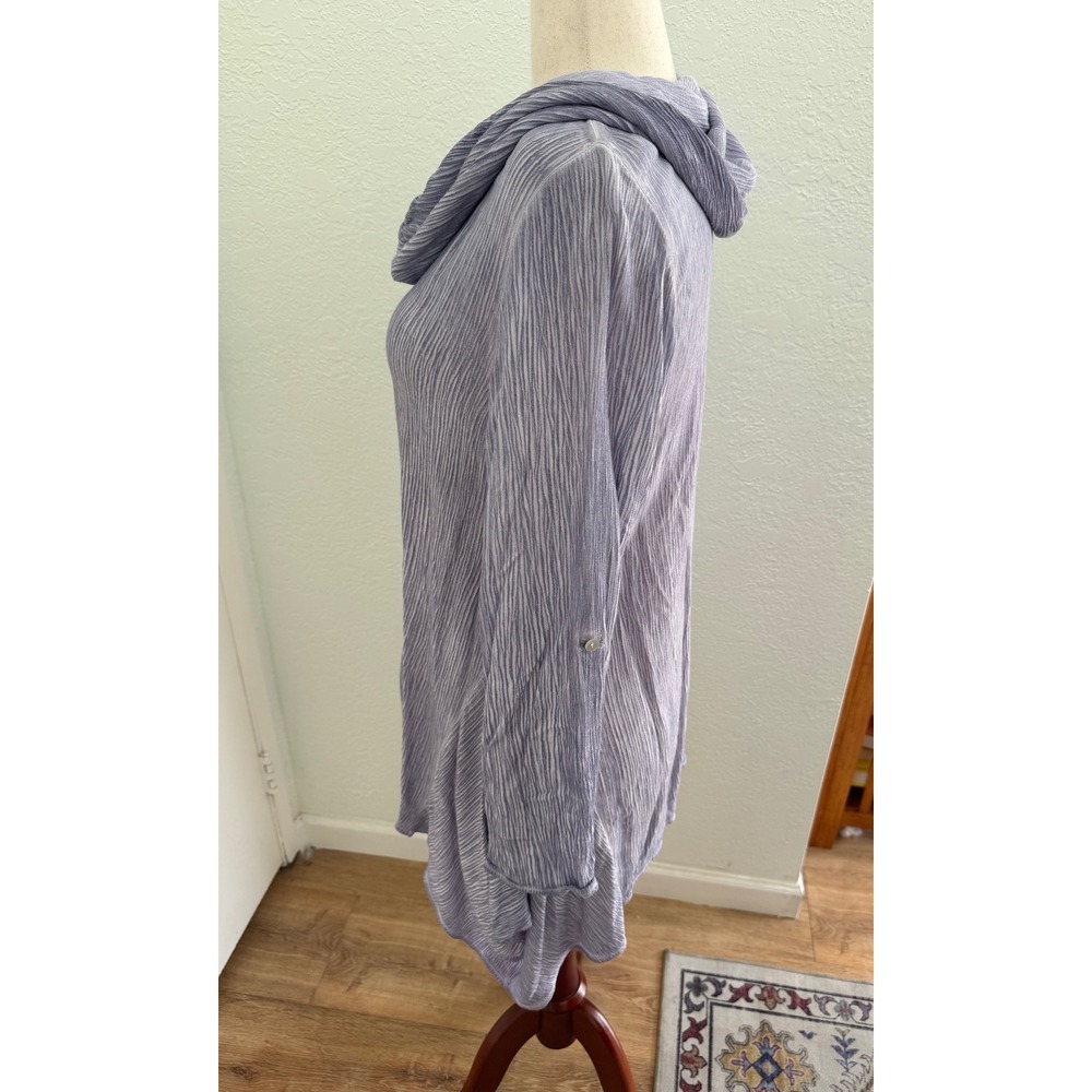 Soft Surroundings Crinkle Asymmetric Cowl Neck Tunic Top Boho Size Petite Large - Picture 2 of 12